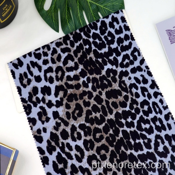Eco amigável impressão de leopardo de malha tecido crepe reciclado